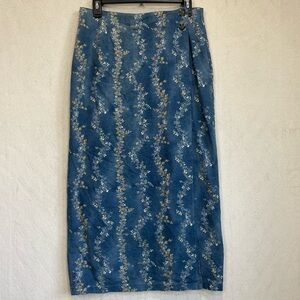 Sonoma Long Floral Cottagecore Wrap Skirt Sz 12 Linen  Country Modest Grannycore